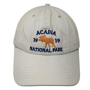 Acadia 1919 National Park Strapback Baseball Cap Beige One Size 6 Panel Sunrise